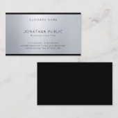 Carte De Visite Silver Moderne Élégant Professionnel Glamour Plat (Devant / Derrière)
