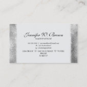 Carte De Visite Silver Moderne Lèvres de maquillage élégant luxe (Dos)