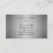 Carte De Visite Silver moderne Silver Minimal Silk Metallic Blanc (Dos)