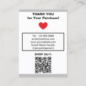 Carte De Visite Silver Necklace Earrings Website QR Code (Dos)