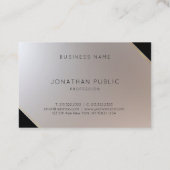 Carte De Visite Silver Or tendance Élégant Monogramme Moderne (Dos)