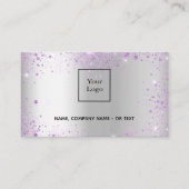 Carte De Visite Silver photo QR code parties scintillant poussière (Devant)