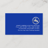 Carte De Visite Silver Pipes Building Frame Plumber Service (Dos)
