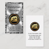 Carte De Visite Silver Plate On A Stone Wall Builder (Devant / Derrière)