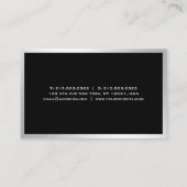 Carte De Visite Silver Professional Élégant Simple Modèle Moderne (Dos)