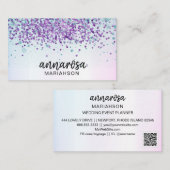 Carte De Visite *~* Silver QR LOGO PHOTO tendance (Devant / Derrière)