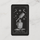 Carte De Visite Silver Retro Celestial Tarot Nail artist QR Code (Devant)