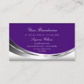 Carte De Visite Silver Royal Purple avec logo et diamant (Dos)