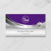 Carte De Visite Silver Royal Purple avec logo et diamant (Devant)