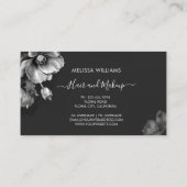 Carte De Visite Silver Shiny Flowers Black (Dos)