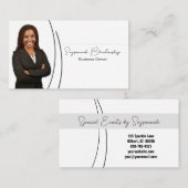 Carte De Visite Silver Sliver Faux Parties scintillant Photo profe (Devant / Derrière)