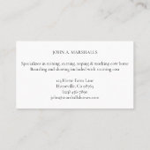 Carte De Visite Silver Snaffle Un Peu Élégant Monogrammé Equestrié (Dos)