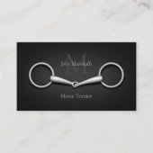 Carte De Visite Silver Snaffle Un Peu Élégant Monogrammé Equestrié (Devant)