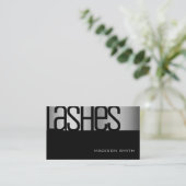 Carte De Visite Silver Steel Stylish Glam Luxe Elegant Beauté (Debout devant)