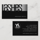 Carte De Visite Silver Steel Stylish Glam Luxe Elegant Beauté (Devant / Derrière)