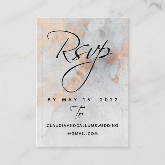 Carte De Visite Silver Stone Quarry Online RSVP & Détails Puissant (Devant)