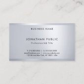 Carte De Visite Silver tendance Elégant Monogramme Modèle moderne (Dos)