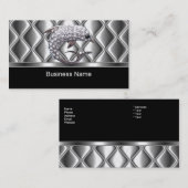 Carte de visite Silver Tile Trim Diamond Dolphin (Devant / Derrière)