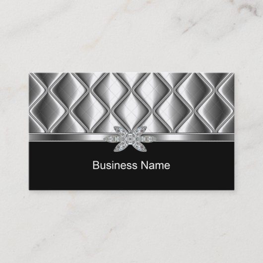 Carte de visite Silver Tile Trim Diamond Jewel (Devant)