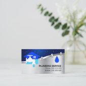 Carte De Visite Silver Water Pipeline Leaking Water (Debout devant)