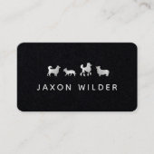 Carte De Visite Silver White Chien Silhouette Cloud Minimal (Devant)