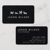 Carte De Visite Silver White Chien Silhouette Cloud Minimal (Devant / Derrière)