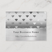 Carte De Visite Silver White Diamonds Business name website (Devant)