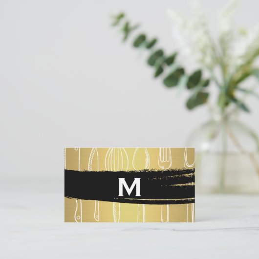 Carte De Visite Silverware Gold brossé (Debout devant)