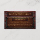 Carte De Visite Simili cuir Brown de monogramme (Dos)