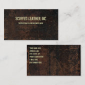 Carte de visite simili cuir éraillé de brun foncé (Devant / Derrière)