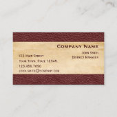 Carte de visite simili cuir marron de frontière (Devant)