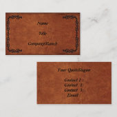 Carte de visite simili cuir usiné 2 (Devant / Derrière)