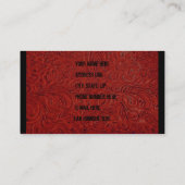 Carte de visite simili cuir usiné par rouge (Dos)