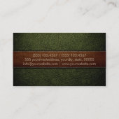 Carte De Visite Simili cuir vert d'armée de métier (Dos)