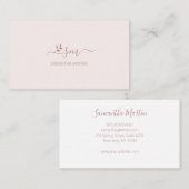 Carte De Visite Simpel rose brun floral (Devant / Derrière)