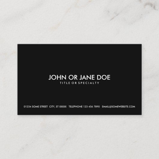 Carte De Visite simple (Devant)