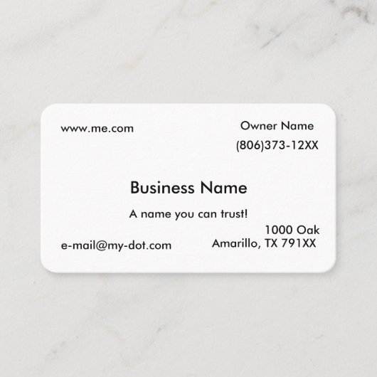 Carte de visite simple (Devant)