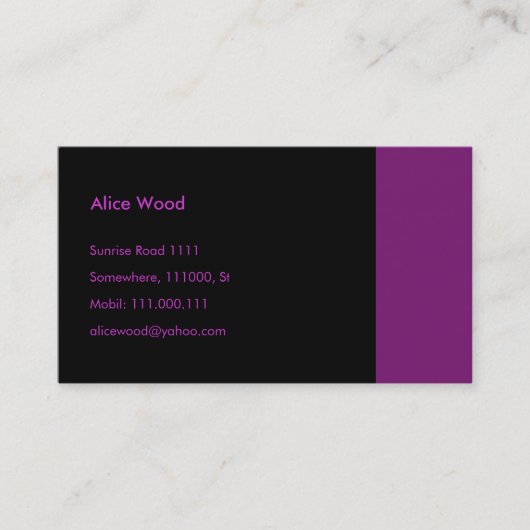 Carte de visite simple (Devant)