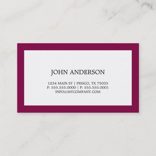 Carte de visite simple (Devant)