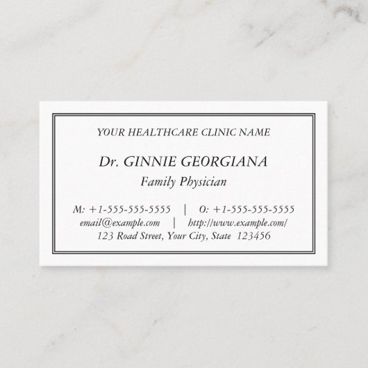 Carte de visite simple (Devant)