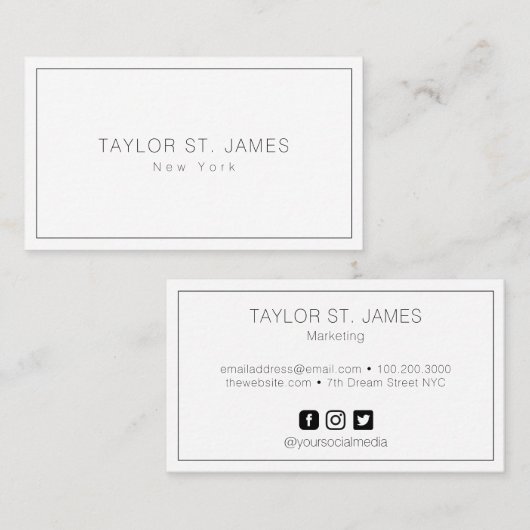 Carte de visite simple (Devant / Derrière)