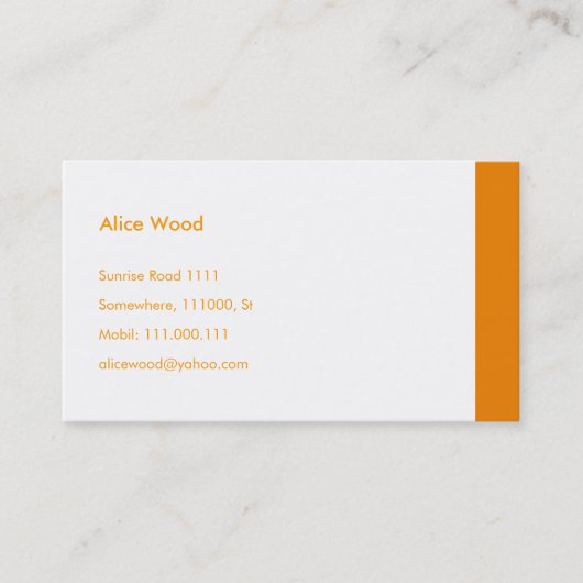 Carte de visite simple (Devant)