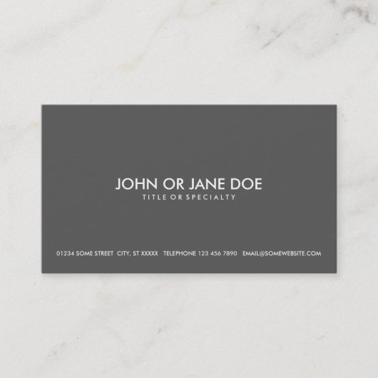 Carte De Visite simple (Devant)