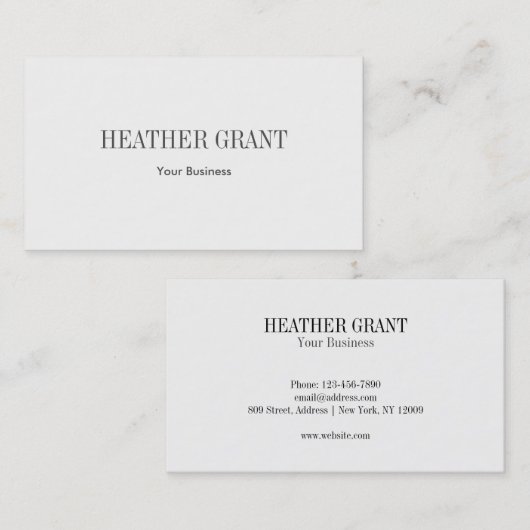 Carte de visite simple (Devant / Derrière)