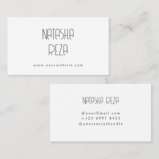 Carte de visite simple (Devant / Derrière)