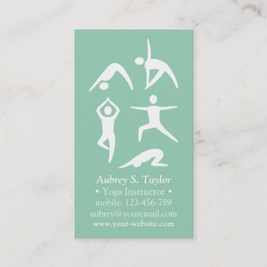 Carte De Visite Simple 5 postures de yoga pour débutants instructe (Devant)
