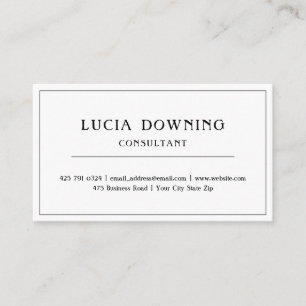 Carte de visite simple à bordure blanche et noire