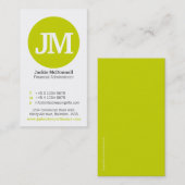 Carte de visite simple à chaux, gris et blanc (Devant / Derrière)