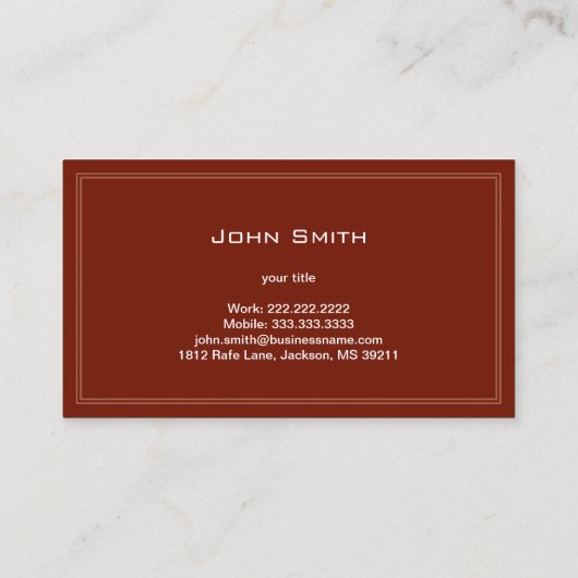 Carte de visite simple à cheval simple (rouge) (Dos)