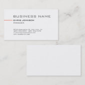 Carte de visite simple à la mode White Manager (Devant / Derrière)